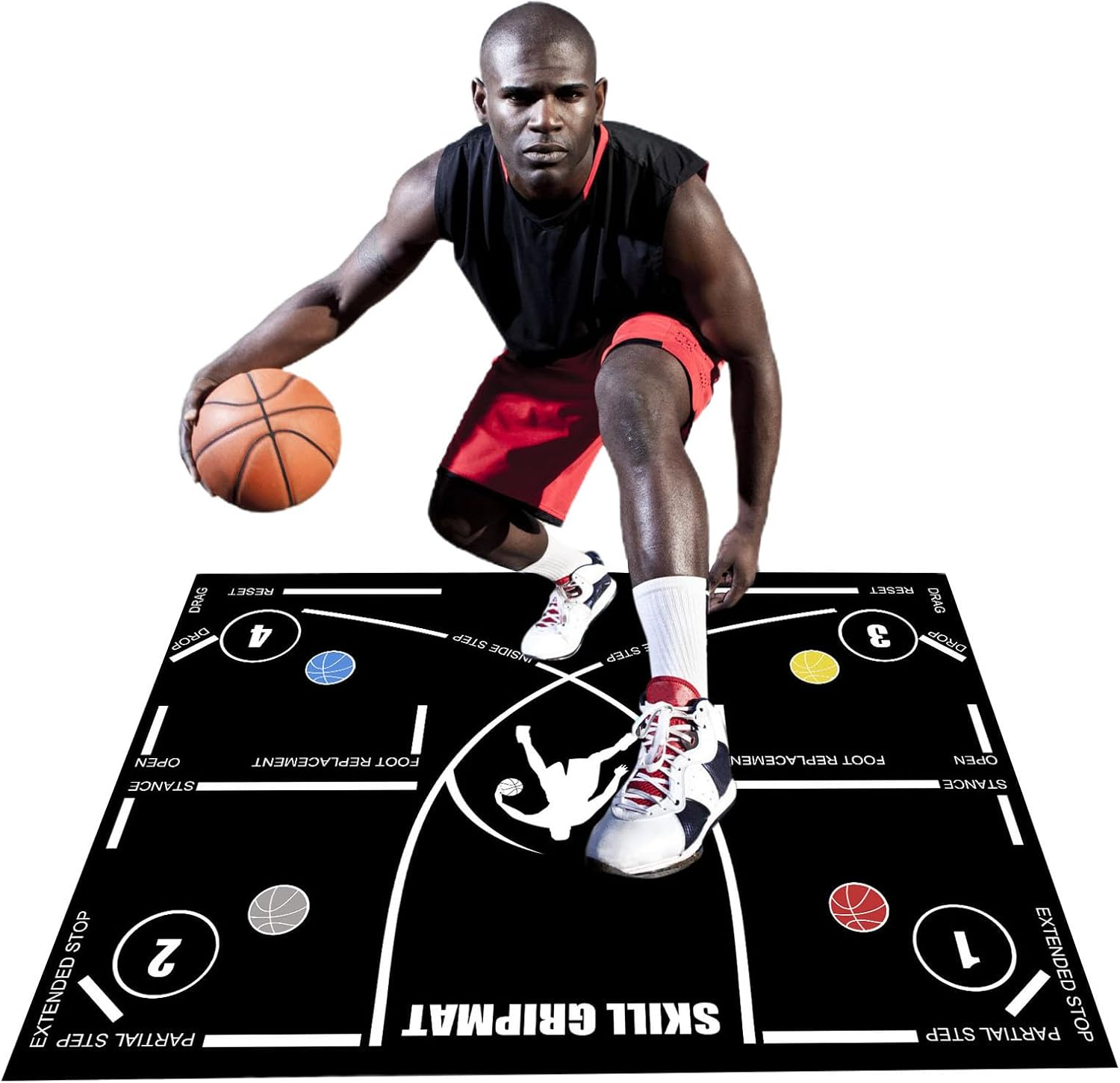 Tapete De Entrenamiento De Baloncesto Con Pisadas, Silencioso Y Amortiguador, Tapete De Goma Antideslizante Para Entrenamientos De Agilidad