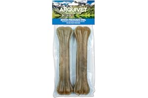 ARQUIVET - Osso pressato in pelle bovina 25 cm - Sacchetto da 2 unità - Rinforza i denti del cane