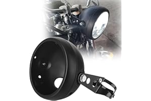 Chelhead 5.75 Inch Motorcycle Headlight Housing Mounting Bracket Bucket Black For 5 3/4 LED Headlight Suitable for 32-40mm Fork Tube Compatible with Harley Suzuki Chopper Cafe-Racer Bobber Honda