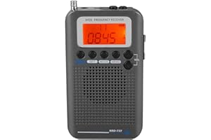 Bewinner VHF Airband Radio Receiver, Portable Aircraft Full Band Radio Recorder With AIR/FM/AM/CB/SW Support, LCD Display With Backlight (Black)