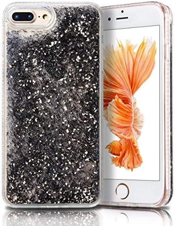 Anfire iPhone 7 Plus case iPhone 7 Plus cover Design Flowing Liquid Floating 3D Bling Shiny Quicksand Sparkle Glitter Bumper iPhone 7 Plus Transparent Plastic Clear Back Protective Case Cover For Apple iPhone 7 Plus (4.7 inch) Black