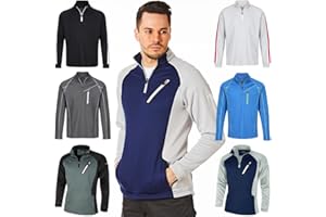 Under Par Men’s Zip Neck Sweater Jumper Breathable Moisture Wicking Golf Mid Layer Top