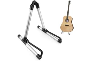 TNOMSNO Soporte Guitarra, Soporte Universal Plegable con Tacos Goma Guitar Stand Aluminio Pie Guitarra de Suelo Portátil Soporte Guitarra para Guitarra Eléctrica Guitarras Acustica Bajo