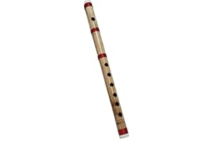 Gavya international Bamboo Flute, B Key, 7 Holes, Bamboo Material, Traditional Style, Polished Finish, 14 Inch, Indian Musical Instrument