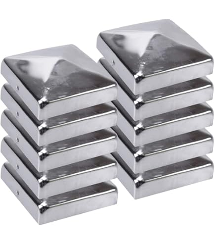 Tappo Per Pali In Legno 100x100 Mm, Acciaio Zincato, Per Recinzioni E Supporti - Colore Argento - Foto 4