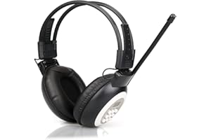 Retekess TR101 Radio Cuffia, Radio FM Pieghevole con Stereo, Ingresso AUX, Alimentazione a Batteria, per Riunioni Scolastiche (Nero)