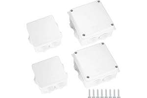 HEOZHUYI 4 Pcs Waterproof Junction Box, IP65 IP55 Electrical Project Box Dustproof Weatherproof, ABS Outdoor Cable Enclosure Junction Box for Indoor Outdoor Electronics Cable - 100*100*70 mm/85*85*50 mm