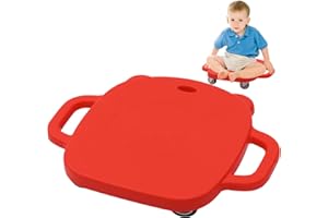 YOSAMY Kids Sitting Scooter Board with Handle,360° Swivel Wheels, Safe & Stable Sensory Scooter for Indoor/Outdoor Play, Improves Balance & Motor Skills, Ages 3+