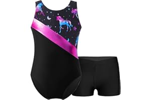 iEFiEL Mädchen Glitzer Turnanzug Ärmellose Leotards Rückenfrei Ballettanzug mit Strass Ballettkleidung Gymnastikbody Tanzkostüm