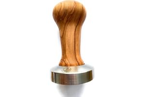 VIA CREMA Tamper fabriqué en Italie par Motta (54 mm, bois d'olive)