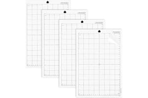 NAEBRO Tappetino Taglio 4 Pezzi Tappetino da Taglio Antiscivolo, 8X12in Tappetini da Taglio in PVC, Il Pad di Taglio Autoadesivi Trasparenti con Griglia di Misurazione, Compatibile con SilhouetteCameo