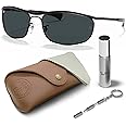 Ray-Ban RB3119M Olympian Deluxe Oval Shape Sunglasses With Eyewear Kit Bundle - Adjustable Nose Pads - Ideal Formal and Casual Wear Retro Sunglasses