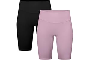 SEAUR Shorts Mi-Long Fille été Shorts de Cycliste Sport Taille Élastique Lot de 2 Legging Court Été Fille Sports Extérieurs