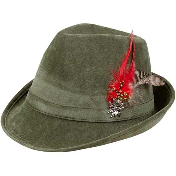 Trachtenhut Mit Feder - Filz Jägerhut Für Oktoberfest & Karneval In Verschiedenen Größen