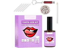YOFDAL Kit Brillantini Per Denti Tooth Gems Kit, Set Di Gioielli Da Denti con Colla Kit Di Gemma, Kit Gemma Dentale Fai, per Donne E Ragazze（Bianco）