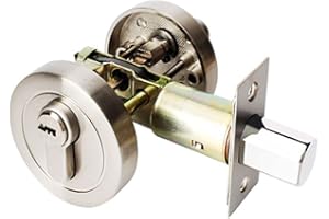 SEIWEI Home Door Single Cylinder Security Lock Deadbolt Zinc Alloy Safe Deadbolt Lock Door Handles Entrance Locker with Keys for 30-45 mm Thickness Bathroom Bedroom Wooden Steel Door (Silver)