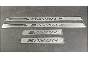 SANQIUTOU Auto Einstiegsleisten Schutz für Hyundai Bayon 2021 2022 2023 2024 2025, TüRschweller Schutz Leisten Schwellerleisten Interieur Ladekantenschutz Edelstahl Material, 4 Stück