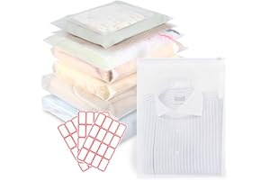 KINETOX 35 PCS Reusable Zip Lock Bags 30 x 40 cm Frosted Waterproof Plastic Clothes Bags Hospital Bag Organiser Pouches Large ZipLock Travel Bag for Cosmetics Shoes Clothes Suitcase Storage