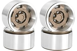 RcThjia 1.9 Metal Beadlock Wheels for 1/10 RC Crawler/Trail Truck, Compatible with Axial SCX10/Capra/TRX-4, CNC-Machined Alloy Rims Heavy-Duty Off-Road Performance Bronze