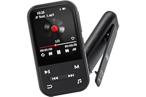 ZAQE 128GB MP3 Player - Clip MP3 Player with Bluetooth 5.3, Portable Music Player with FM Radio, Voice Recorder, Pedometer, Mini Design Ideal for Sport, Earphones Included