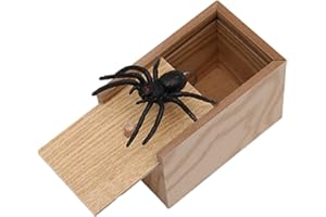 ONLYNERY Farce Et Attrape, Farce D'araignée, Araignée En Caoutchouc Avec Boîte En Bois, Cadeau Surprenant Farces Trucs Araignée Jouets Pour Fête D'anniversaire, Cadeau De Remise Des Diplômes, Rassemblement