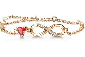 Tusuzik Bracciale Argento 925 Donna, Bracciale Infinito Donna Argento 925 con Cuore Zirconi Regolabile Bracciali Donna Gioielli Regalo per Mamma Amica Ragazza