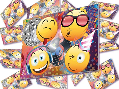 12 Lustige Einladungskarten im Set für Kindergeburtstag Party mit Emoji Smiley Disco für Jungen Mädchen Kinder Top Geburtstagseinladungen Karten witzig - 7