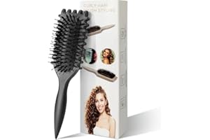 HUOBERR Lockenbürste,Haarbürste mit Luftkissen,2024 Neu Bounce Curl Brush, Curl Define Stylingbürste,Haarbürste zum Entwirren für Frauen (Schwarz)