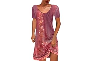 Damen Sommer A Linie Kleid Kurz Elegant Shirtkleid Knielang Minikleid Baumwolle Leicht Sommerkleid Vintage Kurzarm Blusenkleid Blumen Boho Kleider Bequem Tunika Strandkleid Freizeitkleid