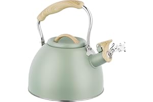 CRROEL Whistling Kettle,3L Stove Induction Kettle, Stovetop Stainless Steel Tea Kettle, Stainless Steel Whistling Kettle, for Gas Hobs, Induction and Electric Hobs