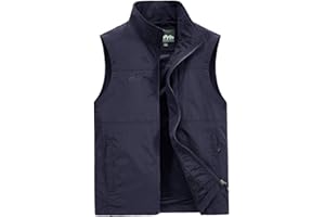 ZTJ-Lighting Gilet en Plein air, 100% Coton de Grande Taille Hommes Veste Multi Pocket, Casual Top sans Manches pour la pêche Waistcoat Camping Voyages Photo Randonnée Gilet