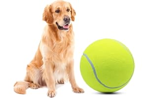 Magicorange 24,1 cm großer Riesen-Tennisball für Hunde, Tennisball, großes Haustier-Kauspielzeug für Outdoor/Indoor-Sport, Hundeball, Geschenk mit Nadel (gelb)