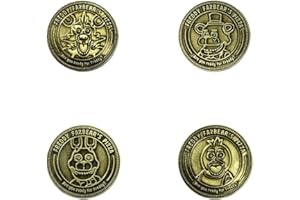 NOAFUNZO FNAF Pièce de collection Pièces d'or - Fazbear Foxy Bonnie Chica - Personnages à collectionner - Pièces en bronze antiques pour jeu commémoratif