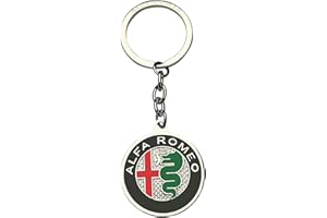 GZZHENGYE Portachiavi creativo con logo dell'auto, in lega di metallo cromato 3D, regalo per uomini e donne, chiavi per Alfa Romeo Giulia Stelvio 4c Tonale Mito giulietta 159 147