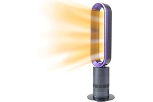 Simple Deluxe Rotorloser Ventilator Leise Turmventilator 2 in 1 Ventilatoren mit Kühlung, Heizung, 32-inch säulenventilator mit fernbedienung 120° Oszillation 13 Geschwindigkeiten 9H Timer Violett