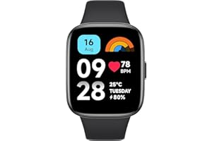 AUTO LABEL. FIRST CLASS DRIVER ACCESSORIES Xiaomi Redmi Watch 3 Active | Reloj Inteligente Cuadrado con Llamadas Bluetooth | Smartwatch Negro con Pantalla LCD de 1,83” | Monitor de Frecuencia Cardíaca | 100 Modos Deportivos