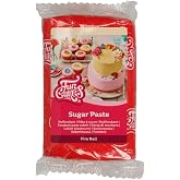 FunCakes Sugar Paste Sugar Paste, Red, 250g | Easy to use, soft, flexible and mouldable, ideal for decorating cakes