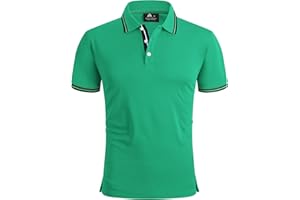 SPEEDRUN Polo Homme Manches Courtes d'été Casual Blanc Polos de Sport Golf Tennis Regular Fit T-Shirt Business Rayure