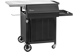 ‎BBQ-TORO BBQ-Toro Grillwagen 100 x 73 x 91 cm | Schwarz | Grilltisch mit großer Arbeitsfläche | Grill Beistelltisch mit Rollen, Outdoor Grill Trolley | Grilltisch Outdoor, Servierwagen mit Ablagefläche