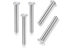 PHOTECT 5 Stück 50 x 6 mm Nieten Solider Runder Kopf Aluminium Vollnieten Senkkopf Befestigungen für Schaufel Spaten Gabel Rechen Hacke Reparatur Garten Rasenmäher Industrieller Haushalt
