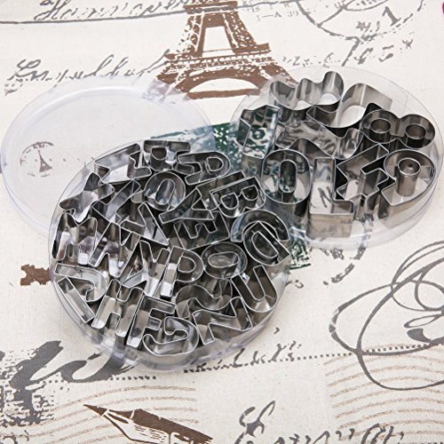 HUAFA Stück teilig Alphabet Ausstecher / Ausstechformen für Fondant – mit Zahlen und Buchstaben – Cake Backzubehör Kuchendekoration Ausstechformen Backform Utensilien Modellierwerkzeug - 3