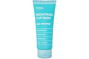 PIXIE CUP Menstrual Cup Wash - Best Formula to Wash Your Period Cups - Organic and Natural Ingredients & pH Balanced - Travel Size - Gel Cleaner - Sterilizer Soap for Menstrual Discs (2.5 Ounces)