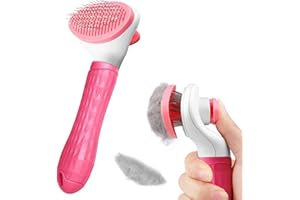 Cat Brush Dog Brush, YETEE Small Mini Dog Grooming Brush, Slicker Dog Brushes for Grooming Shedding Tool for Dogs, Cat Hair Remover Cat Grooming Brush, Cat Brush for Short/Long Haired Cats (Pink)