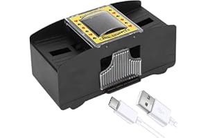 Dacefloy Automatic Card Shuffler Machine for 1-2 Decks - USB/Battery Operated Shuffling Device for Standard Size Playing Cards, Home Game Accessory
