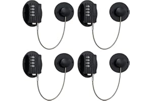 GCRQ Cerradura de Nevera de Seguridad para Niños, Cerradura de Gabinete con Contraseña de 4 Dígitos, Cerradura de Nevera Mejorada con Combinación (4 Pieza, Negro)