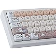 Sunzit Keycaps 143 Keys PBT Keycaps Set MOA Profile Dye Sublimation Cute Cat Keycaps with Keycap Puller for Cherry MX Switches 104/87/74/61 60 Mechanical Keyboard