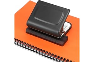 QWORK® 10-Löchern Bindemaschine für Planer, Geeignet für A4/B5/A5 Papier, inkl. 12 Mehrfarbige Binderingen (30-Löchern)