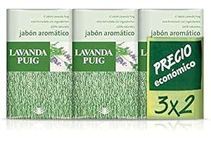 Agua Lavanda Puig - Jabón aromático - ingredientes 100% naturales - 125 g x 3 unidades
