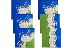 Apostrophe Games Insel Grundplatten für Bausteine Kompatibel mit Allen führenden Marken-6 Packung Insel Platten-4 Ecken und 2 gerade Strandgrundplatten