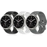 DHWGang 3 Pieces Straps Compatible with Amazfit Active2/Active/GTS4/GTS3/GTS2 Watch Bracelets, Silicone Wristbands, Breathabl
